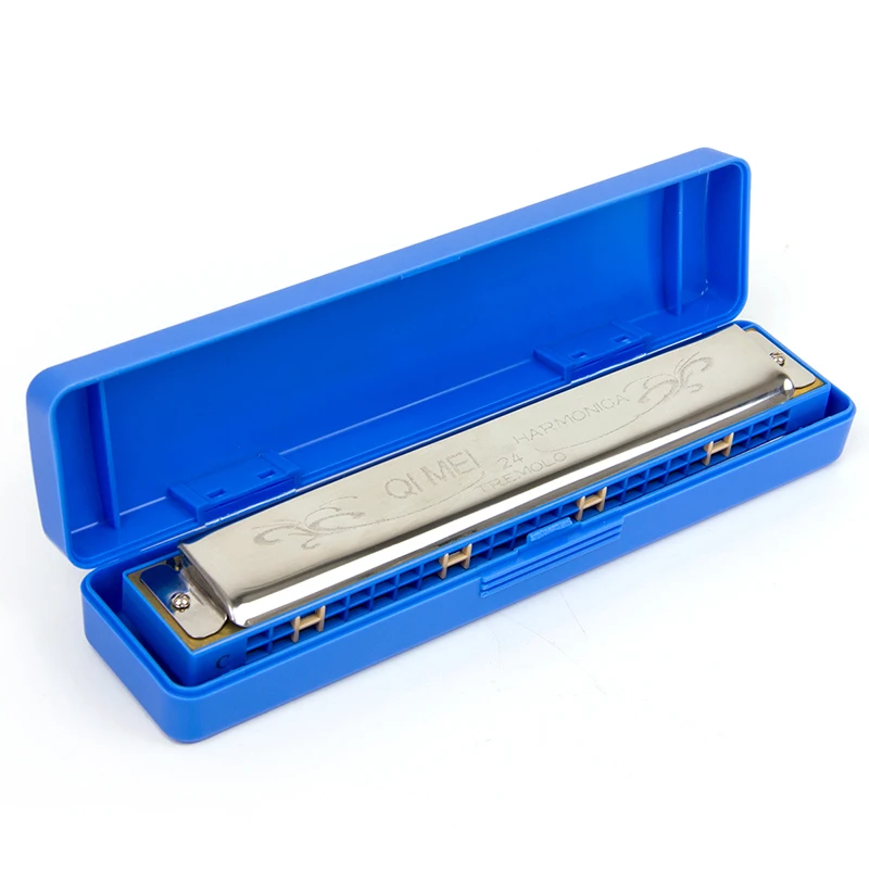 Tremolo Harmonica Mouth Organ French Harp Phosphor Bronze 24 Holes Key of C for Beginner sent from Russia