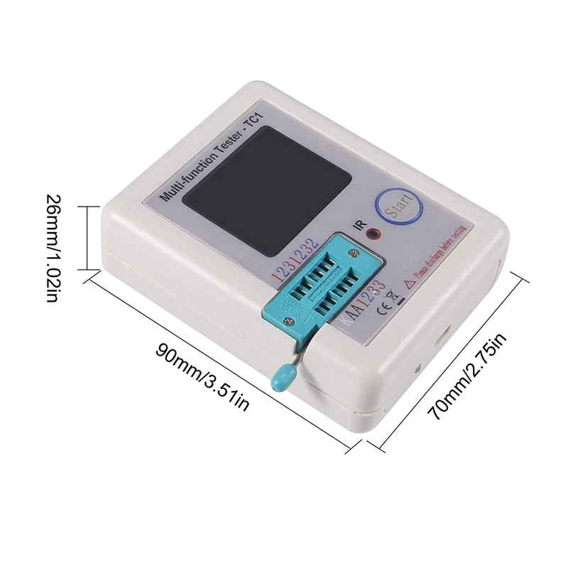 LCR-TC1 1.8 Inch Kleurrijke Display Pocketable Multifunctionele Tft Backlight Transistor Tester