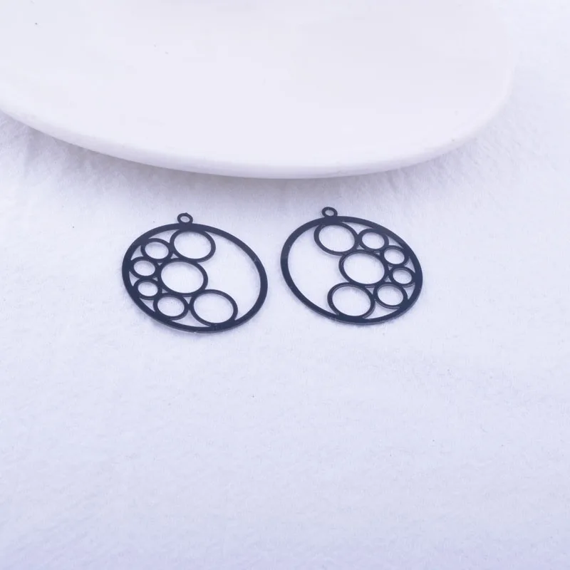 50 Stück AB6030 25mm Runde Anhänger aus Messing in Blattform für DIY-Schmuckherstellung und Ohrringzubehör – Detail 6