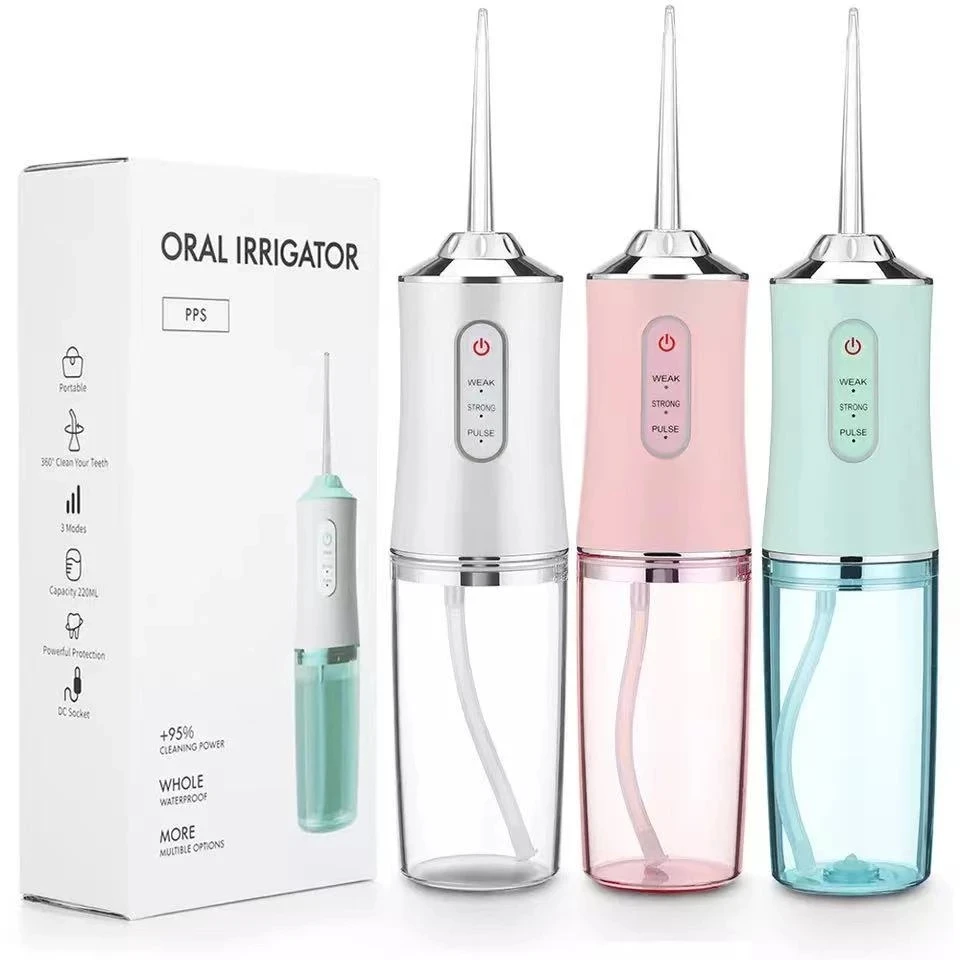 Electric Oral Irrigator + 4 Jets 3 Modes Rechargeable Water Flosser Dental Water Jet Irrigator Dental Teeth Cleaner