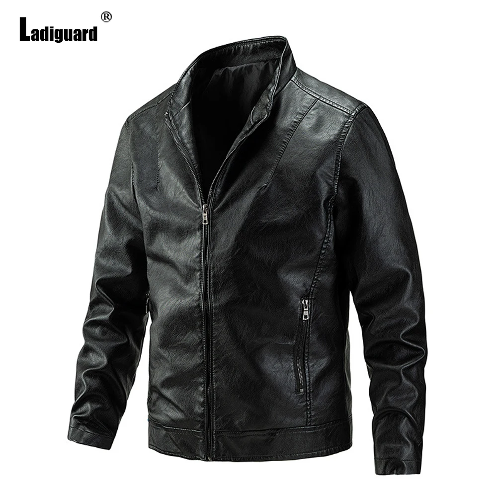 Plus Size 5xl Mens Pu Leather Jackets European Style 2021 Autumn Jacket Biker&Moto Faux Leather Coats Fashion Zipper Overcoats