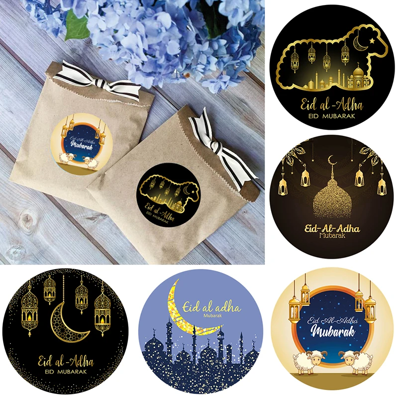 24/48pcs Eid Al Adha Stickers Labels Party DIY Eid Decorations Happy Eid Al-Adha Treat Packing Gift Seal Stickers Party Supplies