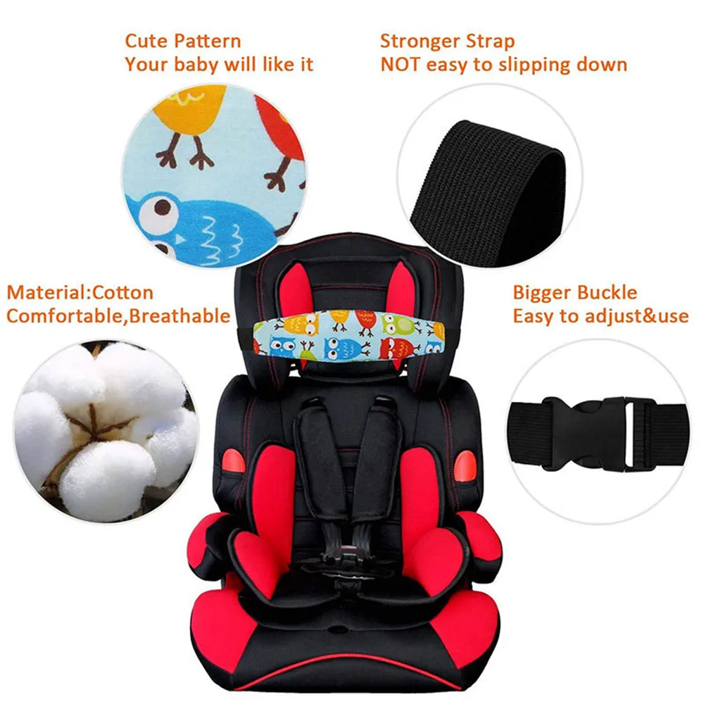 Infant Baby Car Safety Seat Sleep Positioner Head Support Pillow Cotton Adjustable Fastening Pram Belt Car Stroller Accessories