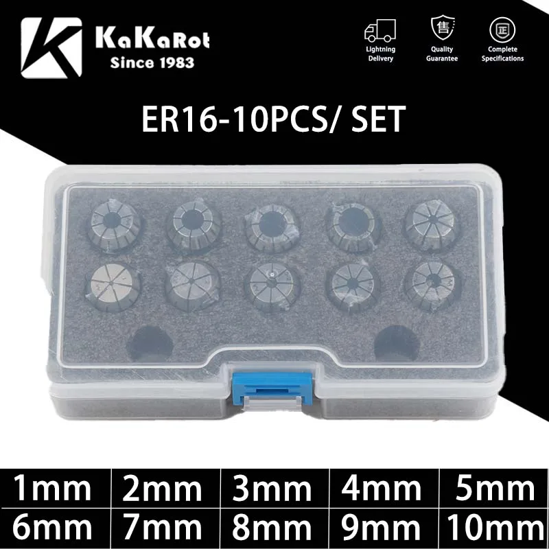 KaKarot 1Set ER Collet Chuck ER11 ER16 ER20 ER25 ER32 ER40 CNC Milling Tool Holder Engraving Machine Lathe Mill Spring Chuck CNC