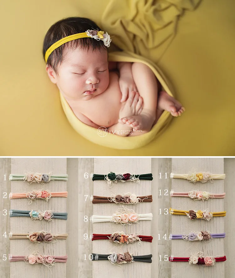 Jane Z Ann  15 Color Headwear  Baby photo Head Flower Newborn Photography Props studio shooting accessories