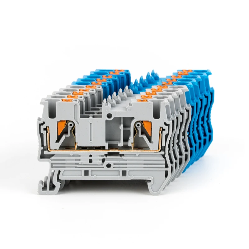 PT2.5 quick wiring arrangement push-in terminal wire connector Din Rail Combined Push In Spring Screwless Terminal Block