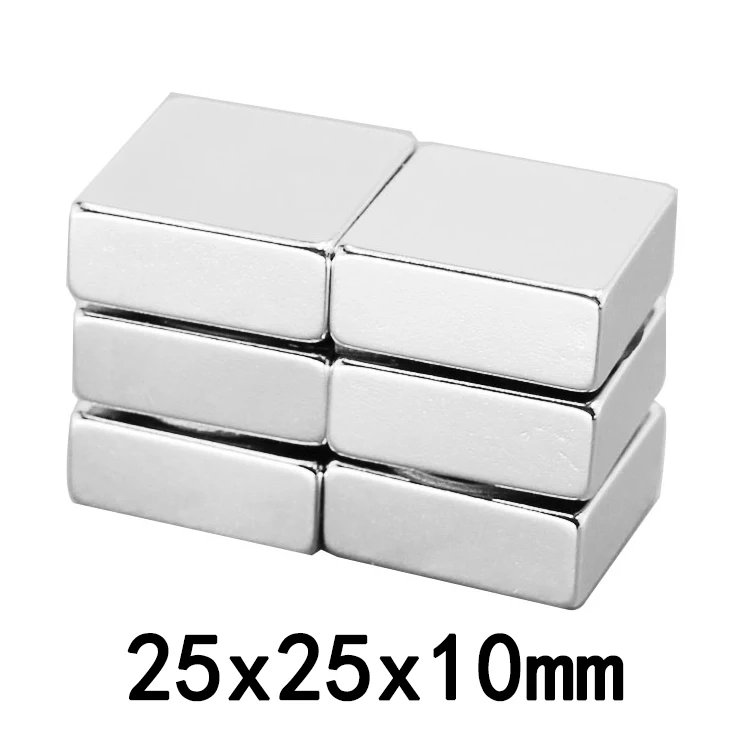 1/2/3PCS 25x25x10 Quadrate Powerful Magnets 25mmX25mm Permanent Magnet 25x25x10mm block Strong Neodymium Magnetic 25*25*10mm