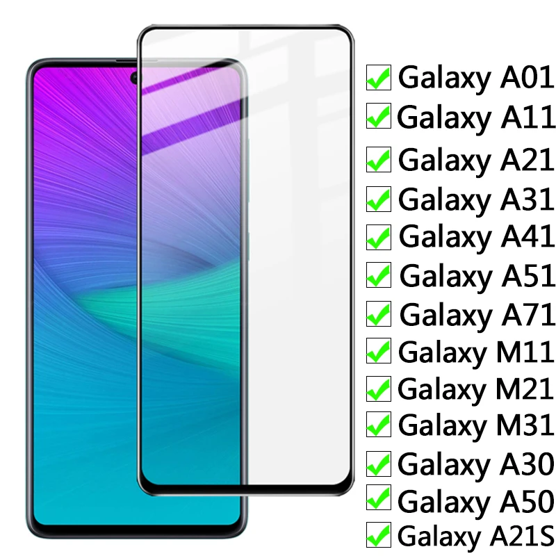 

Tempered Glass For Samsung Galaxy A50 A30 M51 M31 M21 M11 A21S Screen Protector A01 A11 A21 A31 A41 A51 A71 Protective Film