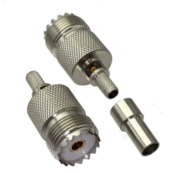 10pcs Connector UHF female SO239 window crimp RG58 RG142 LMR195 RG400 cable RF Coaxial Wire Terminals