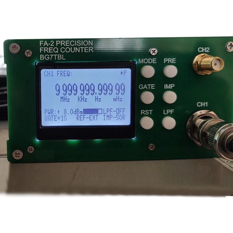 Imagem -06 - Medidor de Freqüência Bgtbl com Adaptador de Energia Contador de Freqüência Fa2 Plus 1hz6ghz 124 Ghz 265 Ghz 11bit Sec 10mhz Ocxo