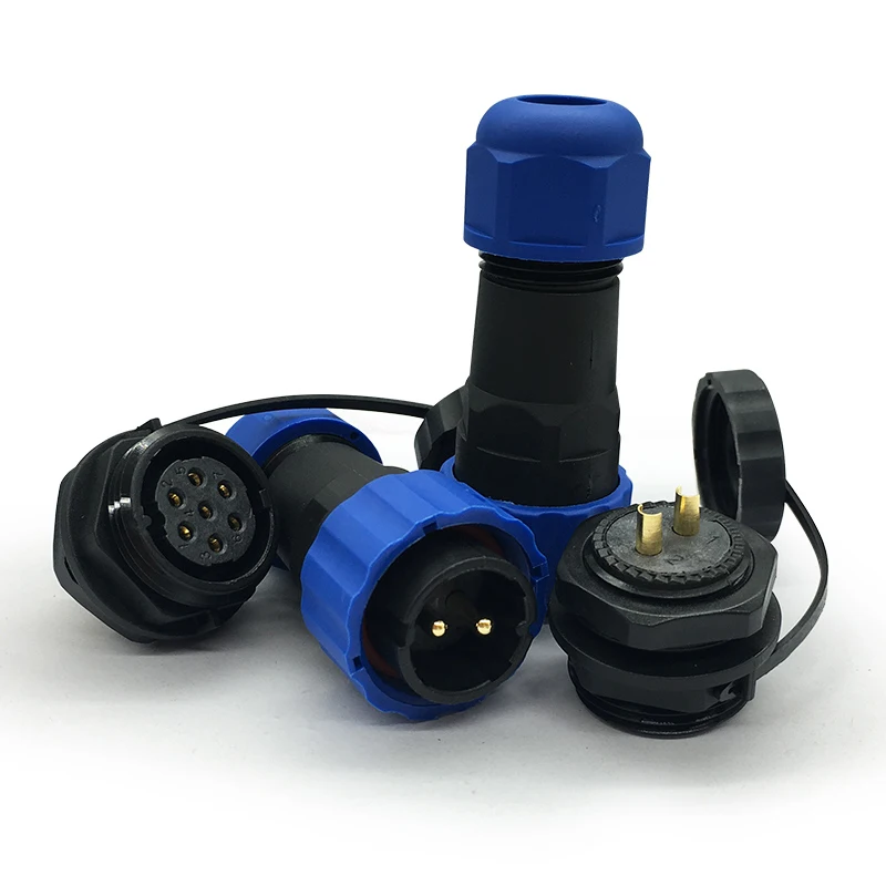 SP20 Hàng Không Cắm IP68 Lưng Đai Ốc Loại Ổ Cắm Chống Nước Đầu Nối 1/2/3/4/5/6/7/9/10/12/14Pin Công Nghiệp Cáp Dây Kết Nối Dây