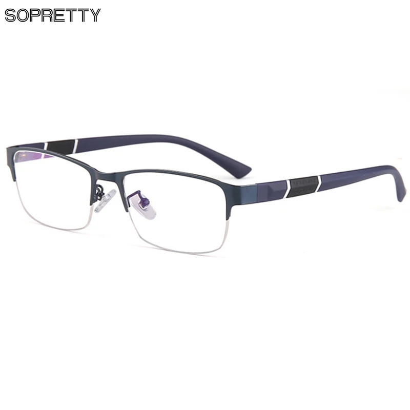 

Male Titanium Alloy Business Glasses Frames, TR90 Temple Half Frame Men's Hyperopia Presbyopia Optical Glasses Frame