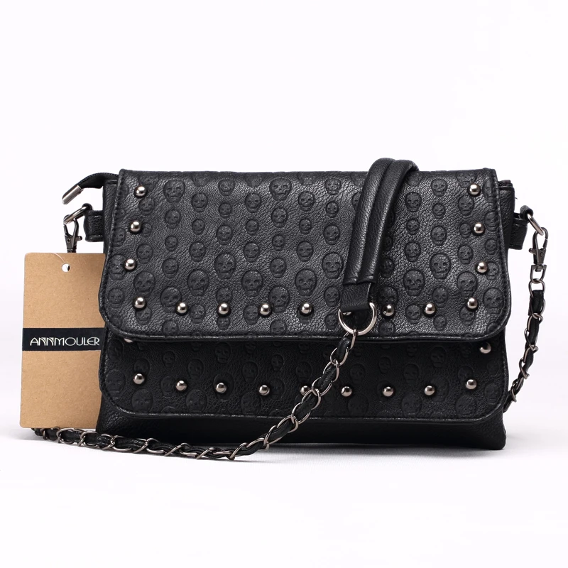 Nit torebka z czaszką Pu skórzana torba kobiety moda Messenger torby torba materiałowa torebka 5 kolorów torba z łańcuszkiem na ramię Bolsas Femininas