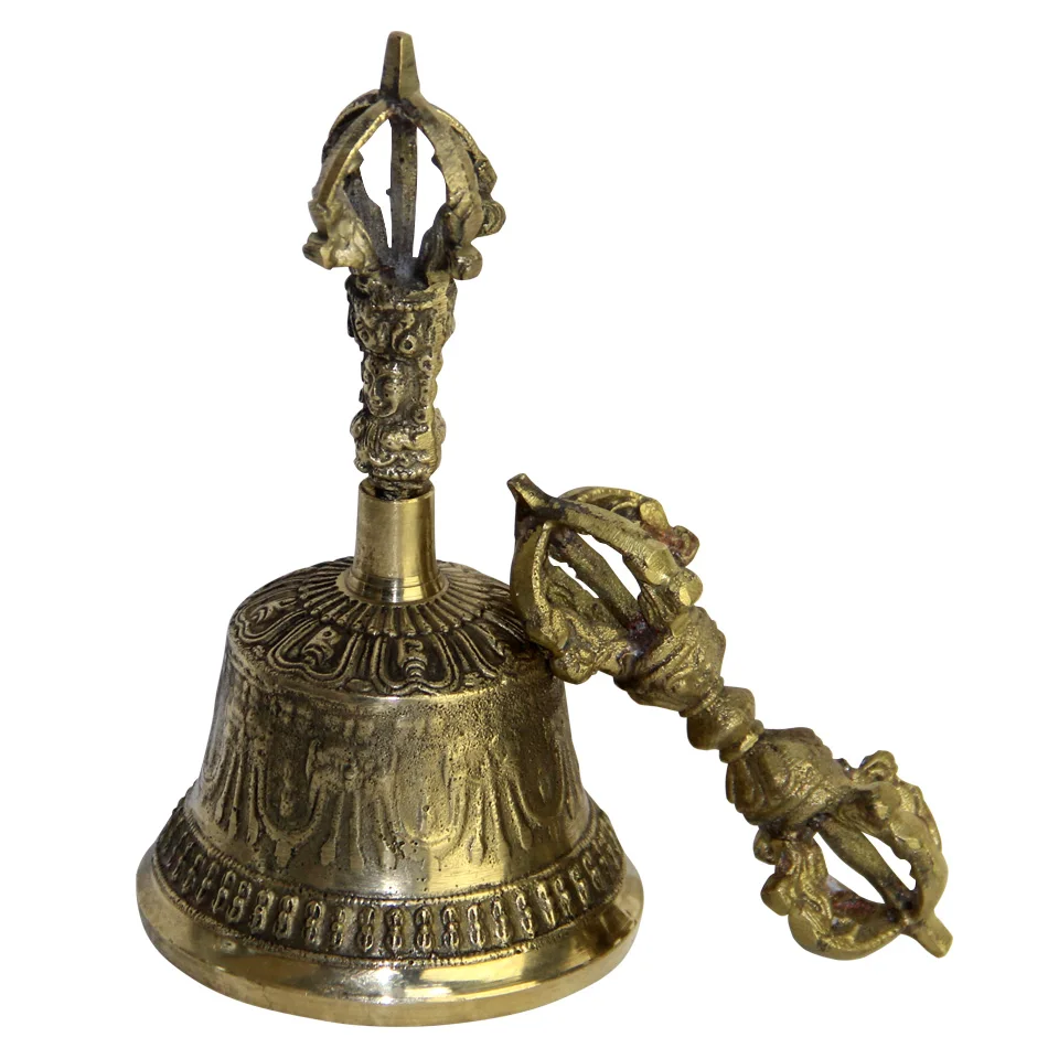 Buddha Tibet Meditasi Bell dan Dorje Set Shiplies Ekstra Keras Serbaguna Tangan Call Bell