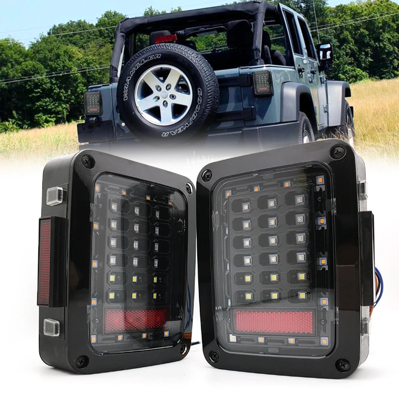 2X Led Taillight car JK Brake Light Reverse Light Signal Light For Jeep European & US version 2007~2015 wrangler LED taillight.