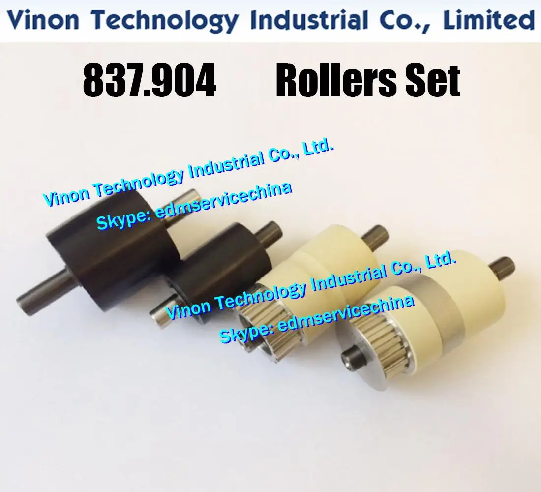 Agie 437.904.2 edm Roller Set (include 4pcs=241.233.6+432.284.8+241.253.4+432.274.9) for Agie AC150HSS-AC370HSS 437.904, 4379042