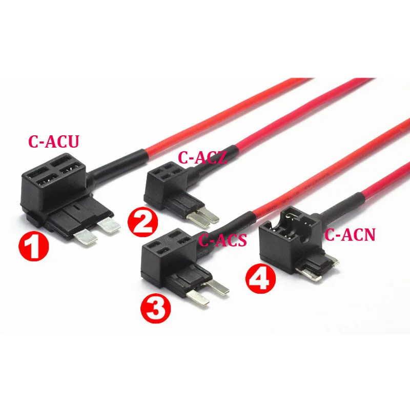 5pcs Auto Car Fuse Box Holder ACU ACZ ACS ACN Adapter For Car Electrical Appliance Navigation Recorder Line Installation 12V