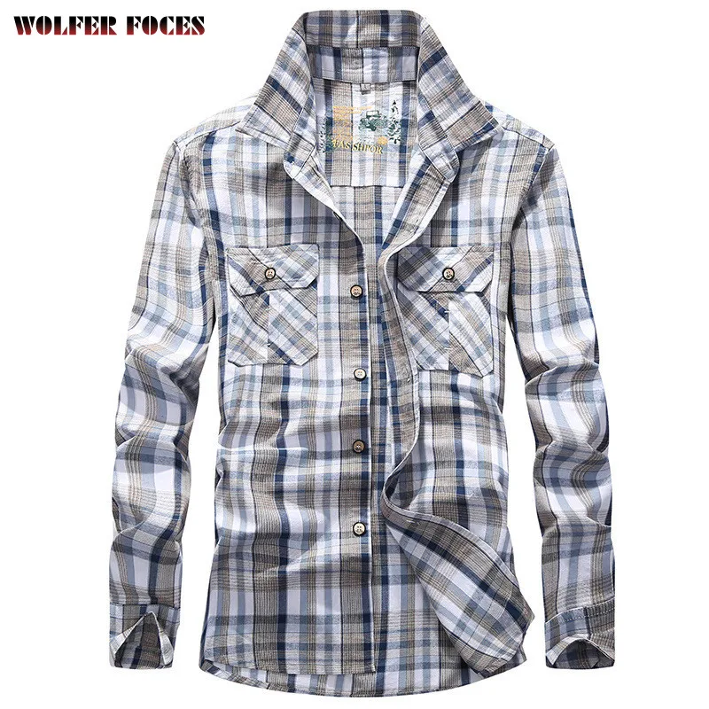 Men\'s Plaid Shirt Fashionable Vintage Spring Casual Long Sleeve Shirts Big Size Forluxury Striped Cardigan Social Shirts