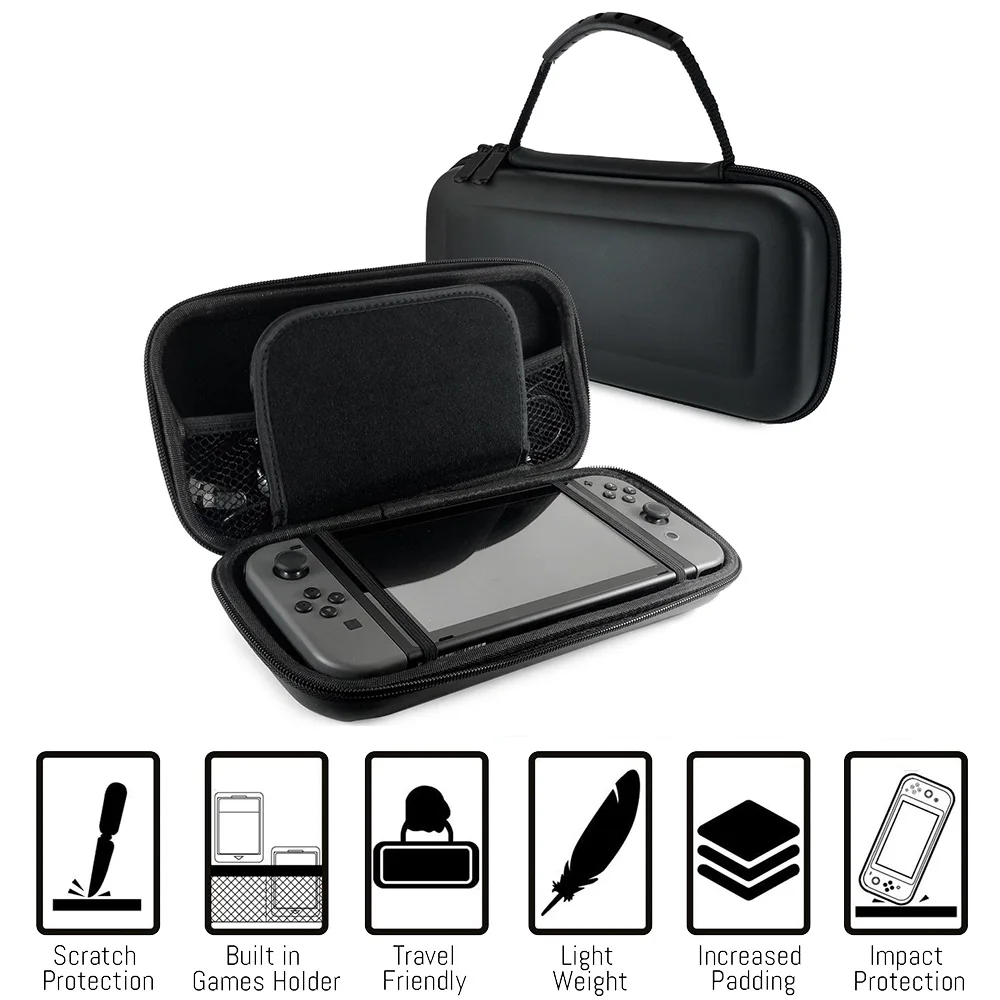 닌텐도 스위치 게임 액세서리 세트 여행용 가방 조이콘 보호 커버, 충전 도크 화면 보호기 NS 브래킷