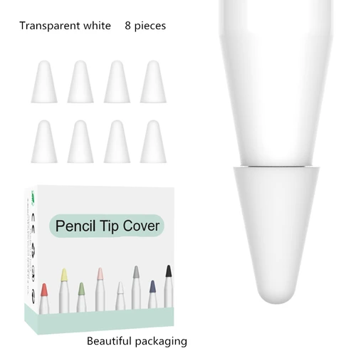 Funda protectora de silicona suave para Apple Pencil 1, 2, Tablet Stylus Touch Pen Nib, 8 unidades