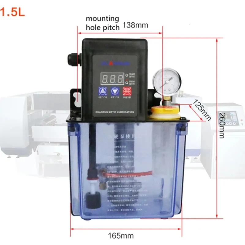 Imagem -03 - Bomba de Lubrificante Totalmente Automático Máquina de Moldagem por Injeção Fina-esculpida Descarga de Volume Bomba de Lubrificante Cnc Cama Engrenagem 1.5l 2l