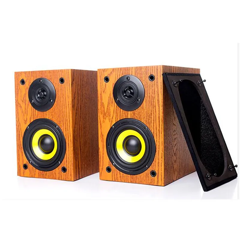 

4inch Home Theater Audio Speaker Box Wooden Desktop Computer Hifi Bass Stereo Music Player Subwoofer Sound LoudSpeakers Box