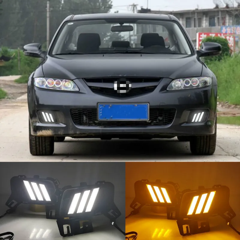 

2pcs LED DRL Daytime Running Light Daylight Waterproof Turn Signal lamp For Mazda 6 Mazda6 2006-2015