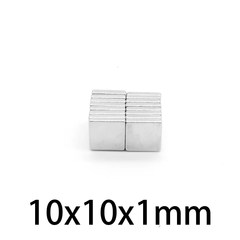 20-500pcs 10x10x1mm Super Powerful Strong Rare Earth Block NdFeB Magnet 10mmx10mmx1mm Neodymium N35 Magnets 10*10*1mm