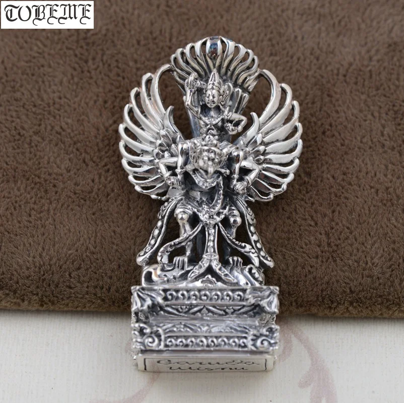 Handcrafted 100% 925 Silver Tibetan Garuda Pendant Vintage Sterling Silver Tibetan Garuda Amulet Buddhist Garuda Pendant