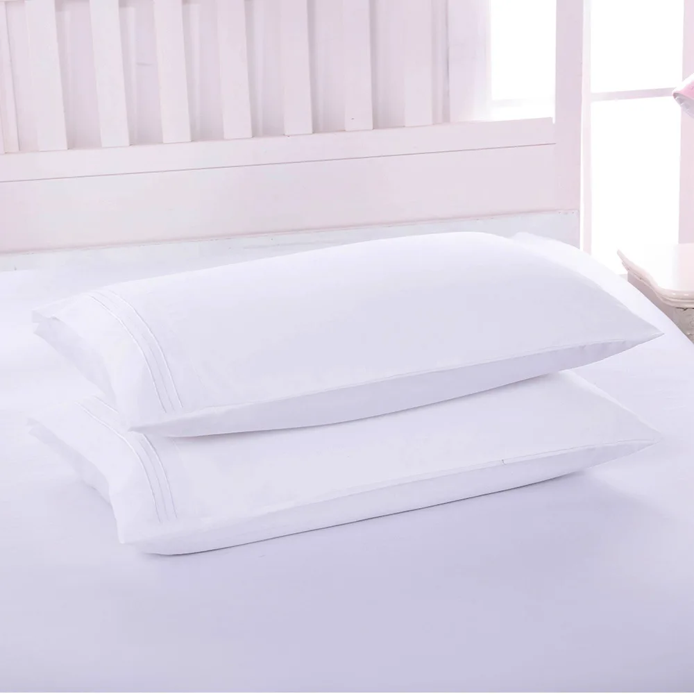 pair of Pillow cover single pillow case white solid color cotton pillowcase explosions wholesale