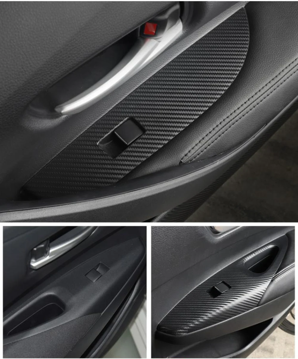 Para Toyota corolla 2019-2021 Panel de Control Central Interior manija de puerta pegatinas de fibra de carbono 5D calcomanías accesorios de estilo de coche