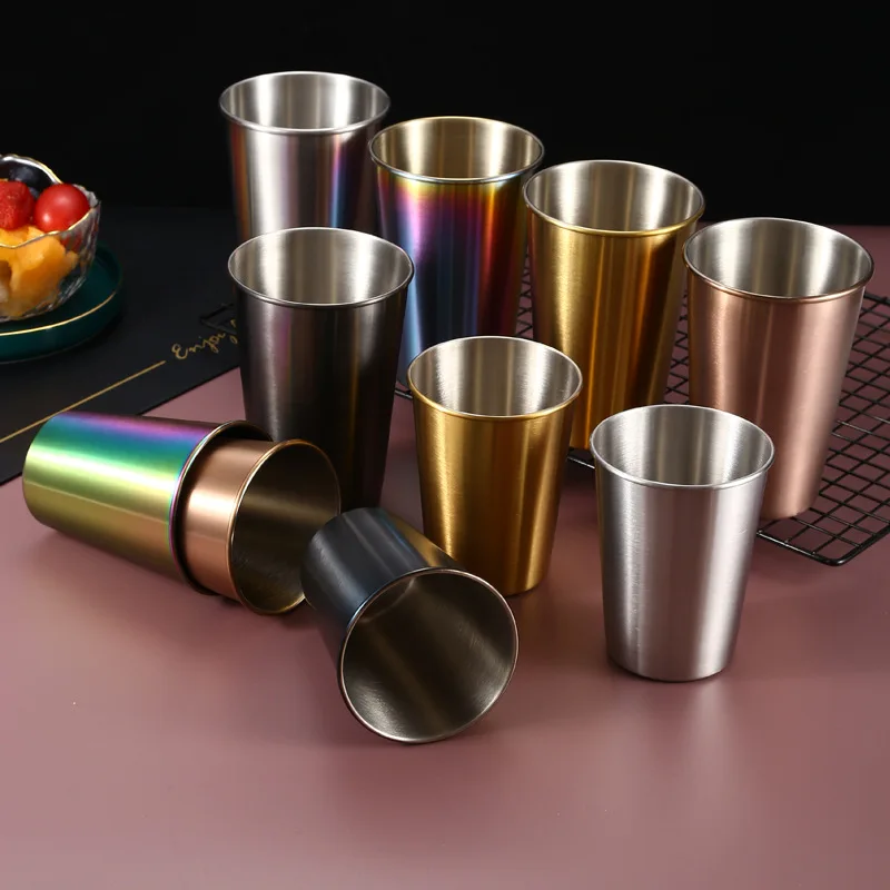 

230/350/500ml Stainless Steel Beer Cup Household Office Bar Coffee Mugs for Tea Water Milk Tumbler Tableware Kitchen Drinkware