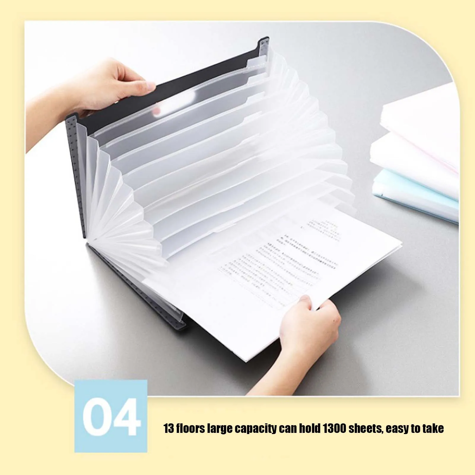 1pc pasta de arquivo de mesa para documento organizador portátil saco de armazenamento binder multi-camada expandindo caixa de papelaria de escritório da escola