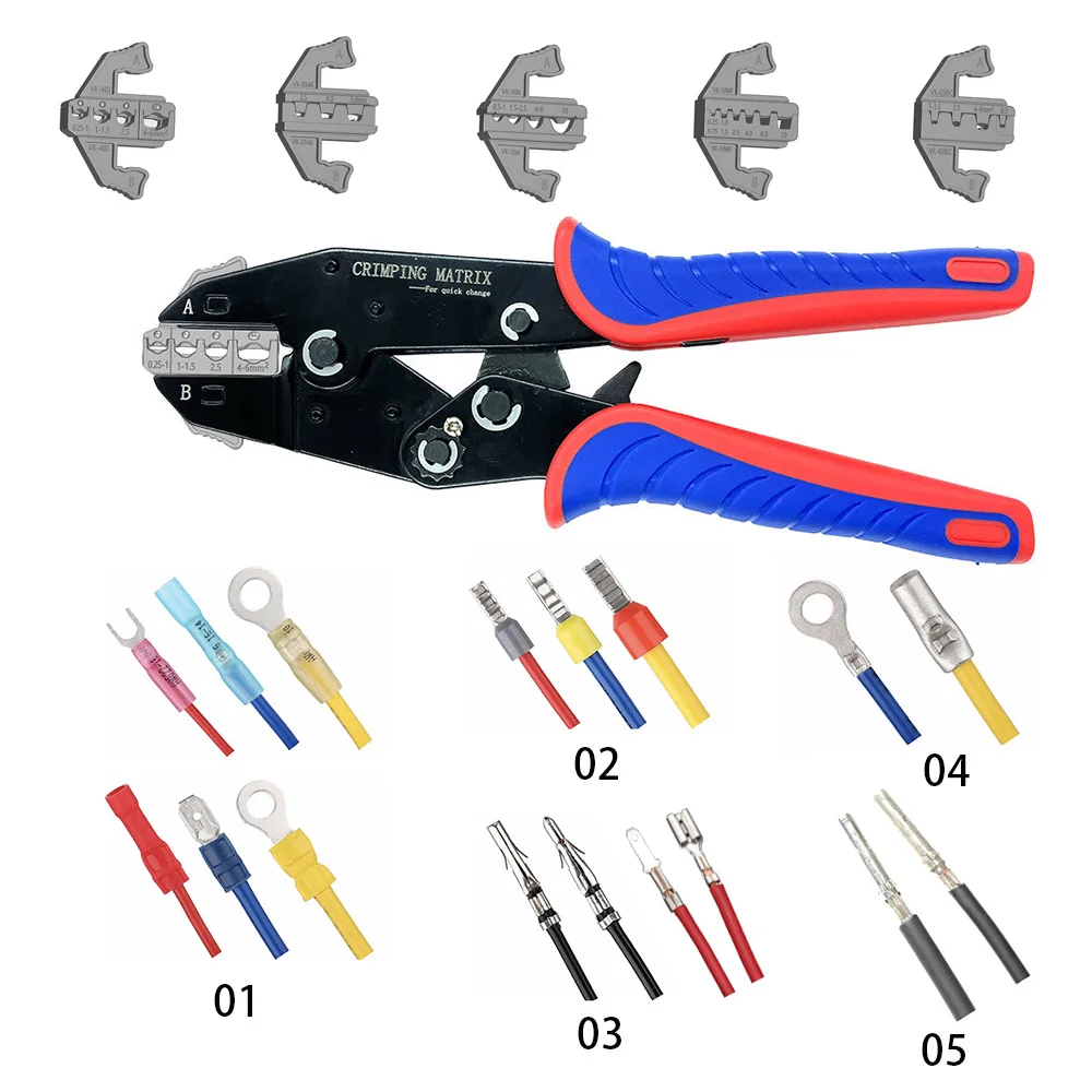 

Terminal Electrical Multitool Pliers 28-5AWG Crimper Electric Wire Crimping Hand Tools Set Professional Photovoltaic Connector