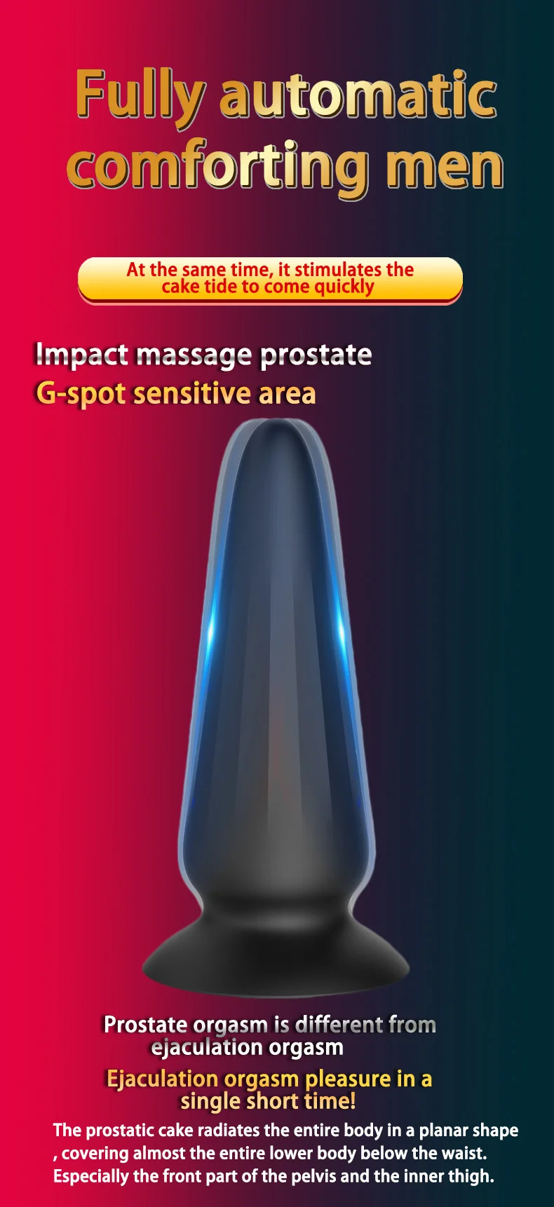 Moonuo Silica Black Remote Control Cone Anal Plug Vibrator Wireless USB Charge Waterproof Male Masturbator Sex Toys