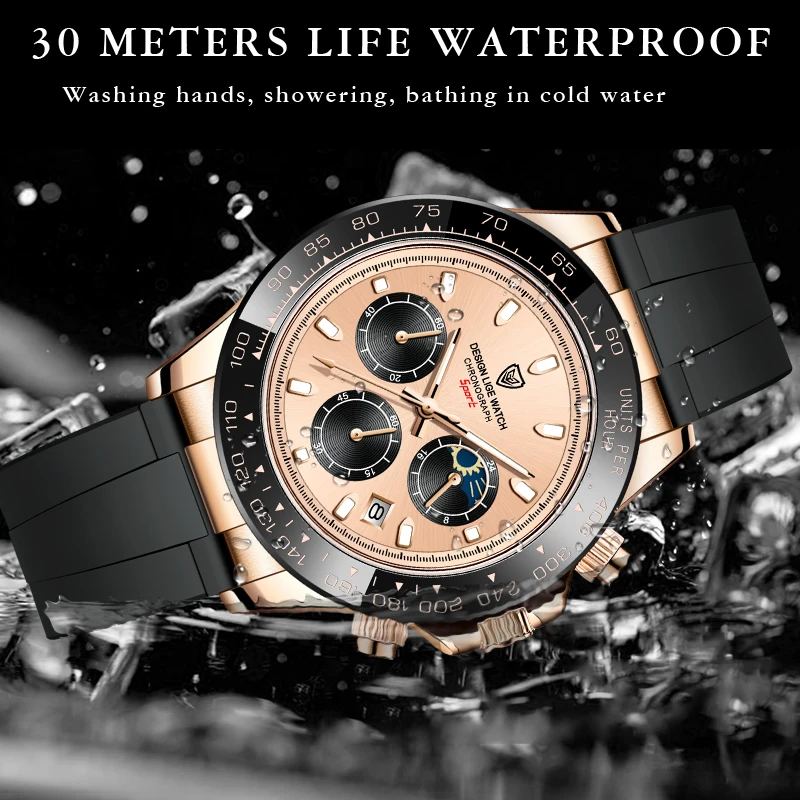 LIGE Top Brand Luxury Quartz Man Watch Casual Sport Silicone Strap Watches for Men Date Waterproof Wristwatch Multifunction Dial