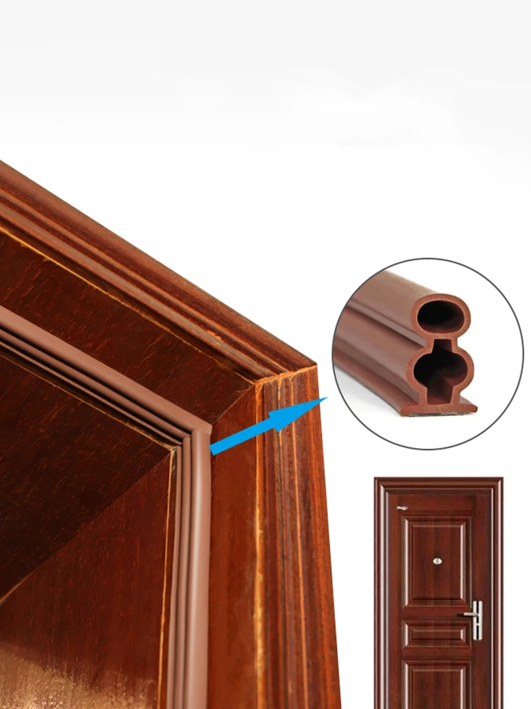 Self-adhesive Gasket for Security Door, Airtight Weatherstrip,6 Meters,Waterproof, Dustproof, Soundproof,Brown White Black image 6