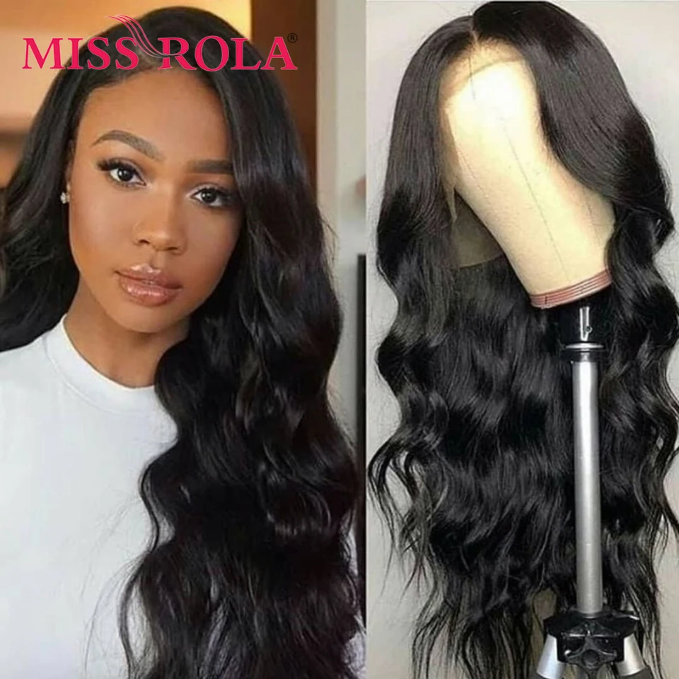 Miss Rola Body Wave 13x4 Lace Frontal Human Hair Wigs Ombre 99J Burgundy Blonde Brazilian Remy Hair Wig Pre Plucked Natural