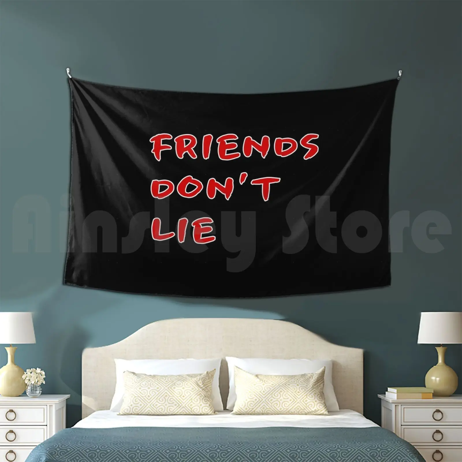 Friends Don't Lie Tapestry Living Room Bedroom Friends Dont Lie Netflix Millie Bobbie Brown Mike Demogorgon Retro