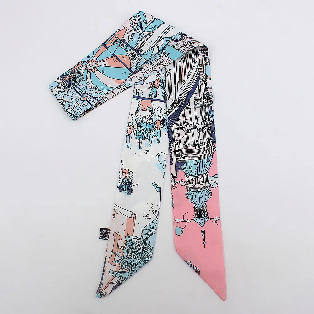 New scarf small scarf national wind flower wild family headdress hair band small scarves spring and summer palace Castle