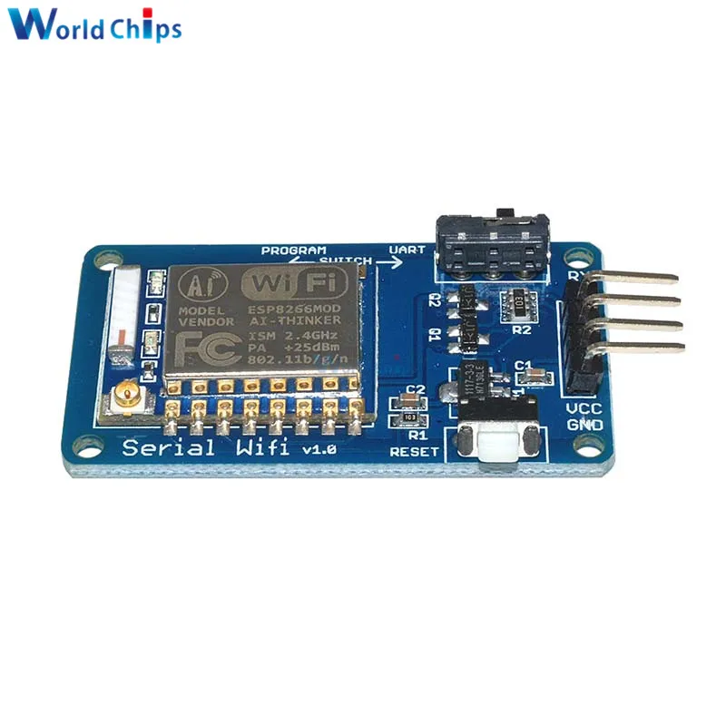 ESP8266 ESP-07 WIFI Module V1.0 4 Pin TTL Serial UART Port Controller with 2.4GHz IPEX Antenna for Arduino