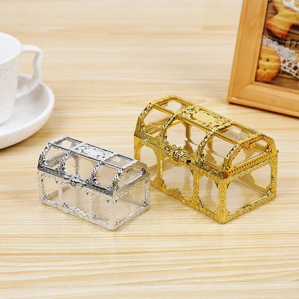 Christmas Plastic Casket Transparent Storage Box CrystalGem candy Box Organizer Chest Jewelry Trinket Box Wedding Gifs for Guest