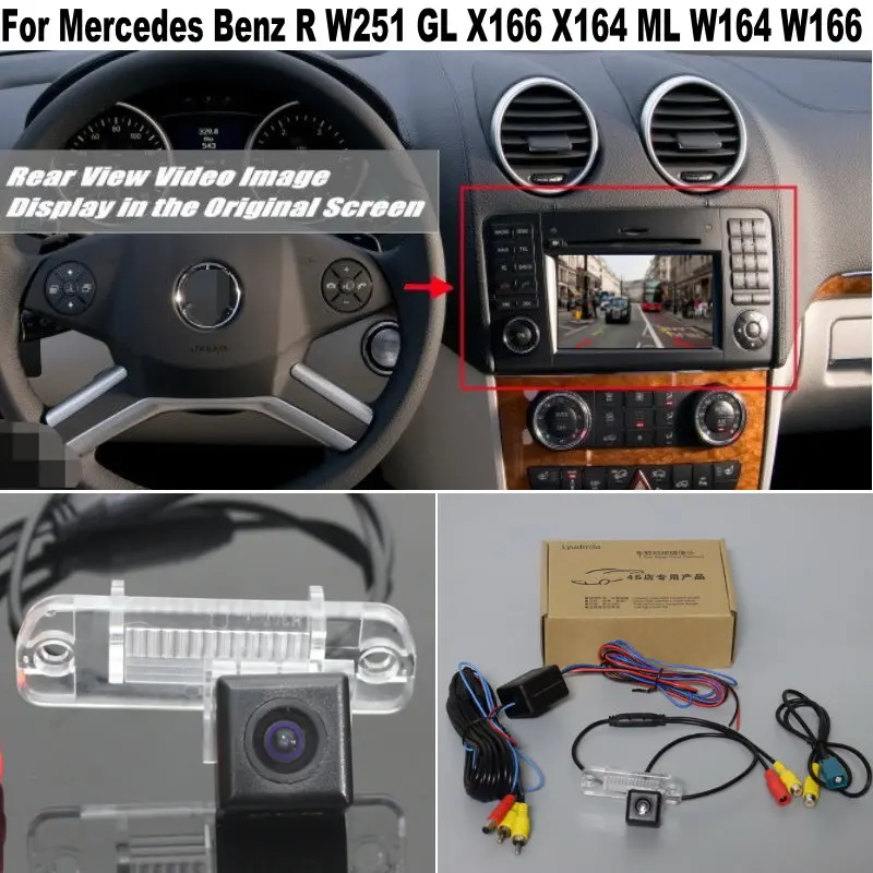 Dla Mercedes Benz R W251 GL X166 X164 ML W164 W166 RCA Oryginalny ekran OEM Kompatybilna kamera cofania HD Kamera cofania