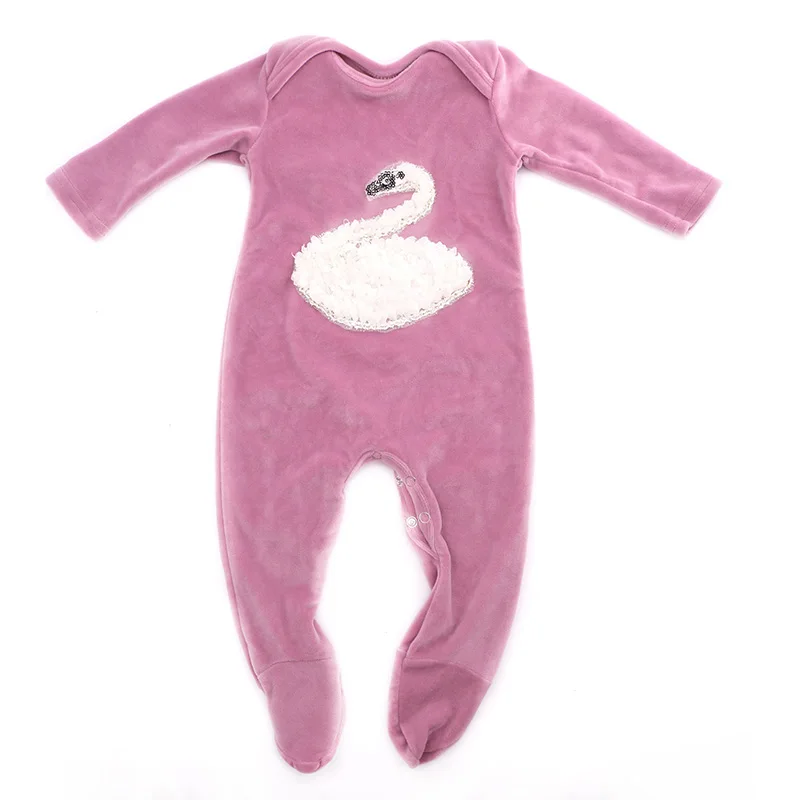 Newborn baby girl Velvet romper bodysuits New design Autumn winter Thicker Baby Girl Clothes Baby boy Footies Drop shipping