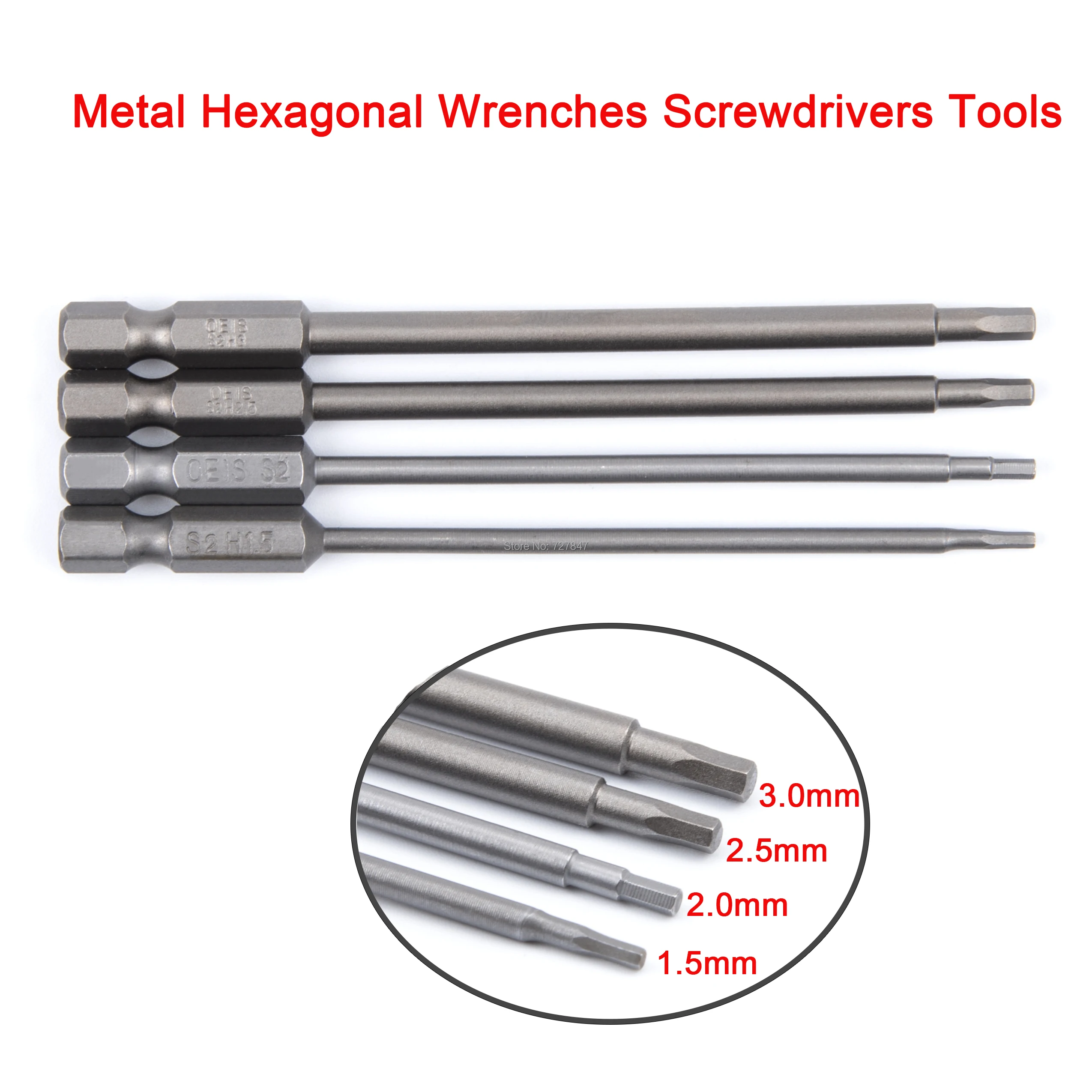 4pcs/lot Metal 1.5 / 2.0 / 2.5 / 3.0mm Hexagonal Wrenches Screw drivers Tools Kit for RC Models Multirotor / RC Car Accessories