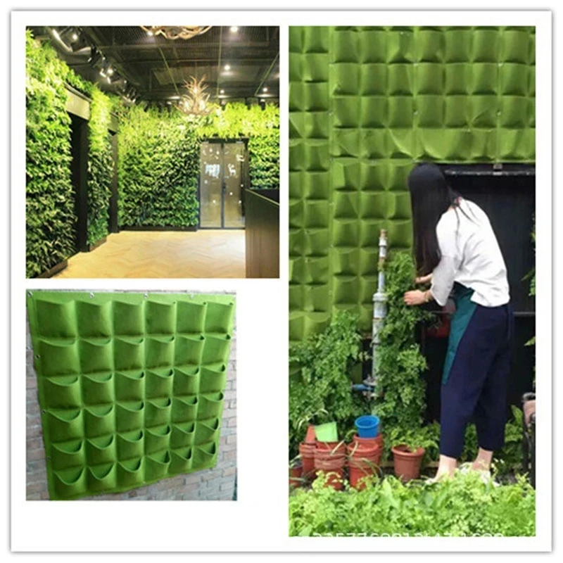 

Green Plant Growing Bag Strawberry Flower Bag Fabric Vertical Garden Living Room Pots Wall Hanging Planter Grow Bag Garden Tools