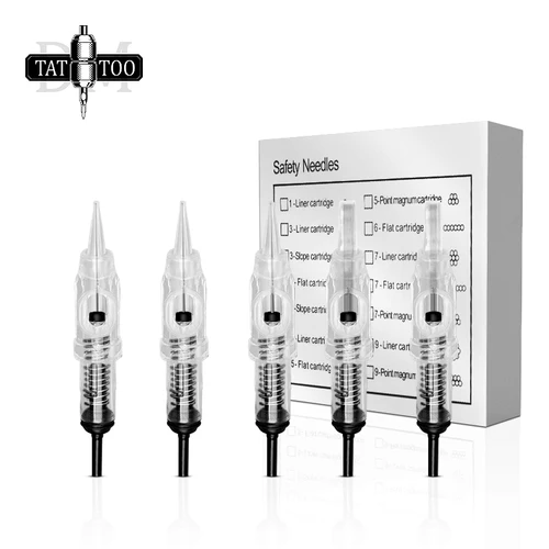 Imagen 1 del producto Agujas desechables para tatuaje de cejas, 1R, 3R, 5R, 5F, 7F, agujas esterilizadas para cartucho de maquillaje permanente Microblading