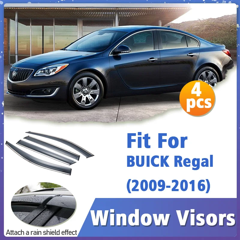 

Window Visor Guard for BUICK Regal 2009-2016 Vent Cover Trim Awnings Shelters Protection Sun Rain Deflector Auto Accessorie