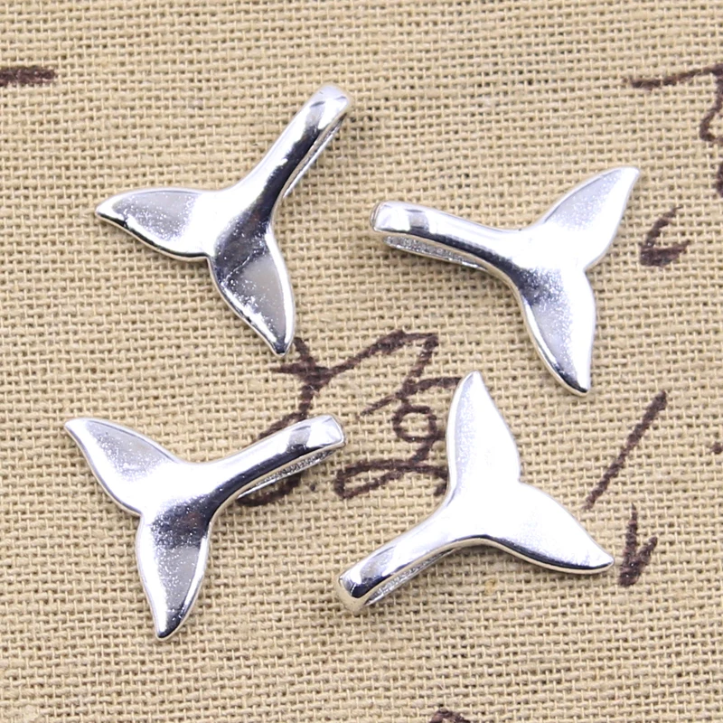 15pcs Charms Whale Tail 19x18mm Antique Silver Color Pendants Making DIY Handmade Tibetan Finding Jewelry