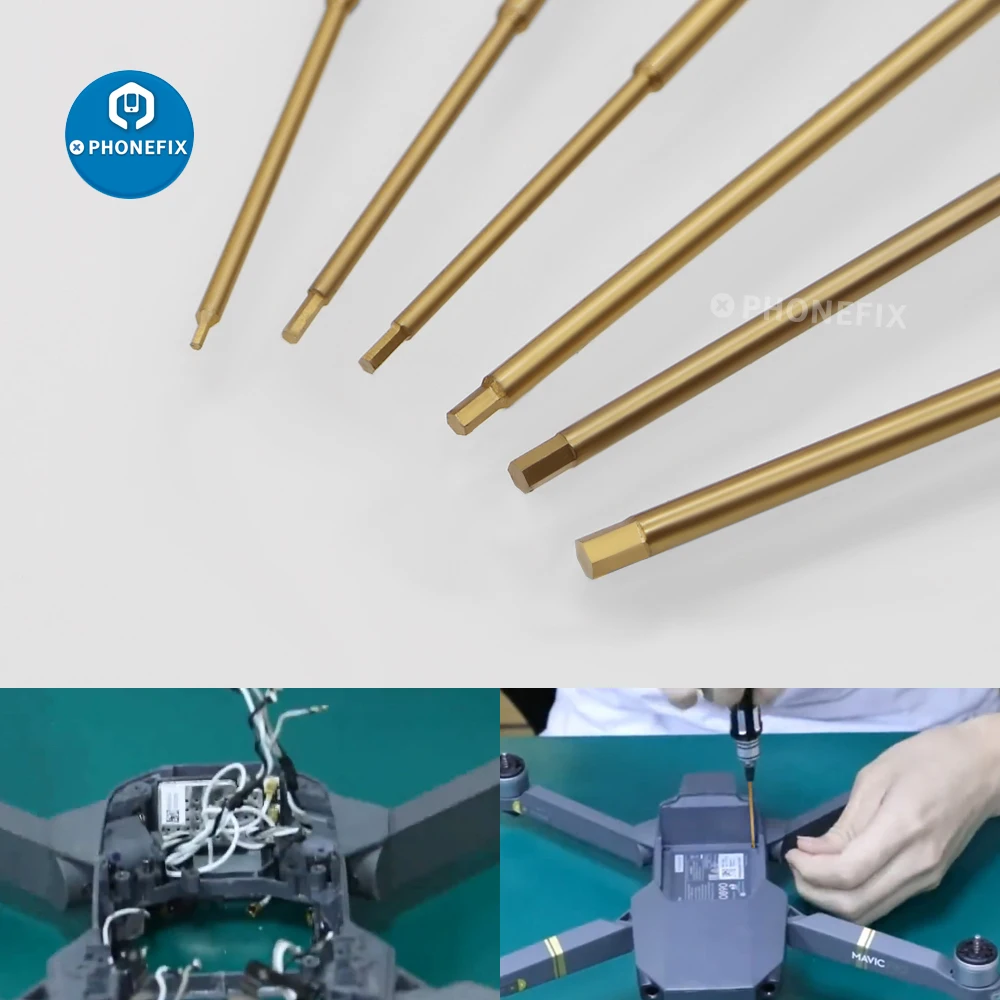 Chave de fenda hexagonal, 6 lâmpadas com modelos rc, helicóptero fpv, quadricóptero, ferramentas manuais para reparo de drone, 0.9/1.3/1.5. 5/3mm